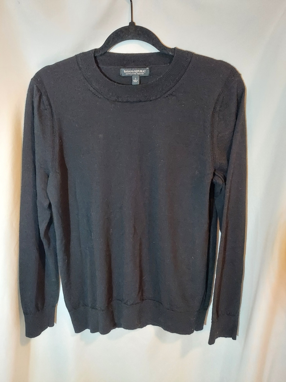 Banana Republic Men’s Merino Wool Crewneck Sweater - Black